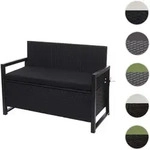 Poly-Rattan 2er Sitzbank HWC-F39, Gartenbank Truhenbank, Staufach Aufbewahrung