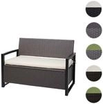 Mendler Poly-Rattan 2er Sitzbank HWC-F39, Gartenbank Truhenbank, Staufach