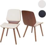 Mendler 2er-Set Esszimmerstuhl HWC-B16, Holz Bugholz Retro-Design Walnussoptik,