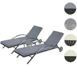 Mendler 2er-Set Sonnenliege HWC-E27, Relaxliege Gartenliege, Poly-Rattan ~