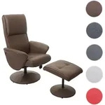Relaxsessel Helsinki, Fernsehsessel Relaxliege TV-Sessel mit Hocker ~ Kunstleder,