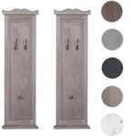 2er-Set Garderobe T33, Wandgarderobe Garderobenpaneel, Wandhaken Holz 109x28x4cm ~