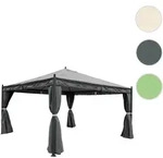 Pergola Cadiz, Garten Pavillon, stabiles 7cm-Gestell mit Seitenwand +...