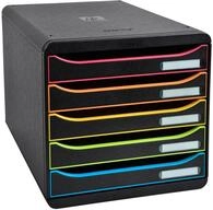 Exacompta Schubladenbox &bdquo;Office&ldquo;, DIN A4 plus, 5 F&auml;cher, Farbe: schwarz