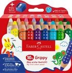 Faber-Castell Buntstifte Grippy mit Spitzer, Setgr&ouml;&szlig;e: 16 St&uuml;ck