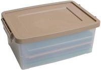 Betzold Aufbewahrungsbox, 16 x 39,5 x 27,5 cm, wei&szlig;-transparent, Naturfarben,...