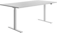 Topstar H&ouml;henverstellbarer Schreibtisch &bdquo;E-Table&ldquo;, Tischplatte: grau, Gr&ouml;&szlig;e:
