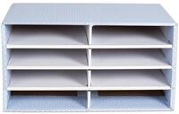 Fellowes Schreibtisch-Organizer aus Karton, 8 F&auml;cher, Farbe: blau/wei&szlig;