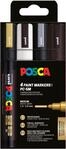 posca Marker-Set, 4er-Set, Filzstift & Marker, Strichbreite: mittel