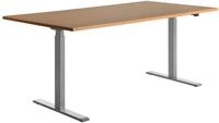 Topstar H&ouml;henverstellbarer Schreibtisch &bdquo;E-Table&ldquo;, Tischplatte: Buche, Gr&ouml;&szlig;e: