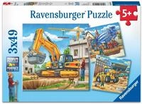 Ravensburger Puzzle &bdquo;Gro&szlig;e Baufahrzeuge&ldquo;, 3er-Set