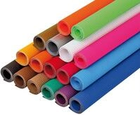 folia Bastelwellpappe, 50 x 70 cm, 10 Bogen einer Farbe, Farbe: wei&szlig;