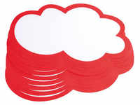 magnetoplan Moderationswolken, 20 Stück, 25 x 45 cm, weiß/rot