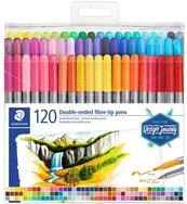 STAEDTLER Doppelfasermaler in sort. Farben, 120 St&uuml;ck