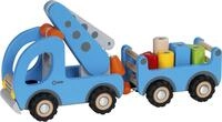 goki Holzfahrzeug &bdquo;Kranwagen mit Anh&auml;nger&ldquo;