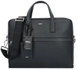 Boss Zair Aktentasche Leder 40 cm Laptopfach schwarz 50483563-001