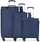 Franky Melbourne 3.0 4-Rollen Kofferset 3tlg. mit Dehnfalte blau FRA12356-02