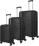 Travelite Mooby 4 Rollen Kofferset 3-teilig schwarz TAS014148