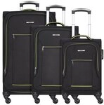 Nowi Sevilla 4 Rollen Kofferset 3-teilig schwarz 81100-sz-lime