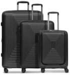 Redolz Essentials 14 4 Rollen Kofferset 3-teilig mit Dehnfalte schwarz TAS003013