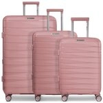 Franky London 4 Rollen Kofferset 3-teilig mit Dehnfalte rosa TAS014362