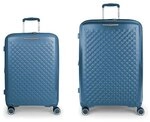 Gabol Queens 4 Rollen Kofferset 2-teilig mit Dehnfalte blau TAS034967