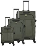 Travelite Briize 4 Rollen Kofferset 3-teilig mit Dehnfalte oliv TAS035578
