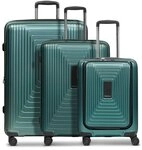 Redolz Essentials 14 4 Rollen Kofferset 3-teilig mit Dehnfalte gr&uuml;n TAS014949