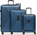 Redolz Essentials 14 4 Rollen Kofferset 3-teilig mit Dehnfalte blau RD12382-05