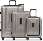 Redolz Essentials 14 4 Rollen Kofferset 3-teilig mit Dehnfalte grau RD12382-04
