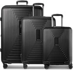 Redolz Essentials 14 4 Rollen Kofferset 3-teilig mit Dehnfalte schwarz TAS021033