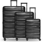 Bergpfeil Travel 4-Rollen Kofferset 3-tlg. mit Dehnfalte schwarz TAS015503