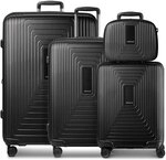 Redolz Essentials 14 4-Rollen Kofferset + Beautycase 4 tlg. mit Dehnfalte schwarz
