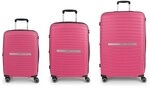 Gabol Shinyuu 4 Rollen Kofferset 3-teilig mit Dehnfalte pink TAS020310