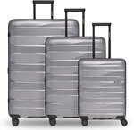 Bergpfeil Travel 4-Rollen Kofferset 3-tlg. mit Dehnfalte silberfarben TAS015504