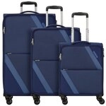American Tourister Star Max 4 Rollen Kofferset 3-teilig mit Dehnfalte blau TAS048351