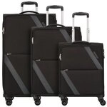 American Tourister Star Max 4 Rollen Kofferset 3-teilig mit Dehnfalte schwarz