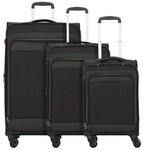 d & n d&n Travel Line 9504 4 Rollen Kofferset 3-teilig mit Dehnfalte schwarz