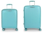 Gabol Queens 4 Rollen Kofferset 2-teilig mit Dehnfalte gr&uuml;n TAS034998