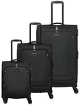 Travelite Umbria 4 Rollen Kofferset 3-teilig mit Dehnfalte schwarz TAS056828