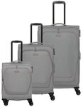 Travelite Umbria 4 Rollen Kofferset 3-teilig mit Dehnfalte grau TAS056825