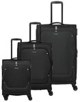 Travelite Umbria 4 Rollen Kofferset 3-teilig mit Dehnfalte schwarz TAS056824