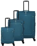 Travelite Umbria 4 Rollen Kofferset 3-teilig mit Dehnfalte petrol TAS056826