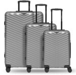 Redolz Essentials 18 4 Rollen Kofferset 3-teilig mit Dehnfalte silberfarben TAS042312