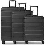 Franky Munich 4.0 4 Rollen Kofferset 3-teilig mit Dehnfalte schwarz TAS014333