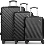 Check.In Paradise 2.0 4 Rollen Kofferset 3-teilig mit Dehnfalte schwarz TAS052735