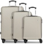 Check.In Paradise 2.0 4 Rollen Kofferset 3-teilig mit Dehnfalte beige TAS052739