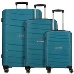 Cocoono Leon 4 Rollen Kofferset 3-teilig blau TAS042197