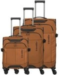 Travelite Briize 4 Rollen Kofferset 3-teilig mit Dehnfalte braun TAS065937