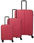 Travelite Air Stripe 4 Rollen Kofferset 3-teilig mit Dehnfalte rot TAS065942